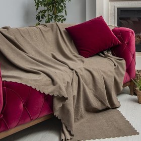 Resim LATUDA CONCEPT Koltuk Örtüsü Şönil Kaymaz Çift Taraflı Çekyat Örtüsü Koltuk Şalı 175x300 - KAPUÇİNO 