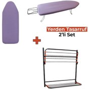Resim Kanat Belda Mini Ütü Masası & Goldline Asmalı Çamaşır Kurutmalık-öğrenci Işi Set 