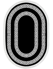 Resim Alanur Home Eko Trend Djt Yıkanabilir Kaymaz Taban Oval 3 Lü Yatak Odası Takımı 650m Modern Siyah 