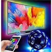 Resim Bluetoothlu Telefondan Kontrollü Çok Renkli Tv Laptop Monitör Arkası Dekoratif 4 Metre LED 120 LED 