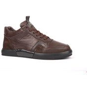 Resim MARCOMEN Kahverengi Hakiki Deri Yumuşak Taban Günlük Sneaker Casual Erkek Ayakkabı - 281737-14018 