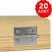 Resim sywoods Klasik Menteşe 20 Adet Nikel 20x25 Mm Kutu Ve Sandık Menteşesi Hobi Maket 