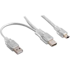 Resim Keepro Mini USB Harddisk Kablosu 5 Pin USB Y HDD Kablosu 80 cm Mini USB 2.5 Harddisk Kablosu 