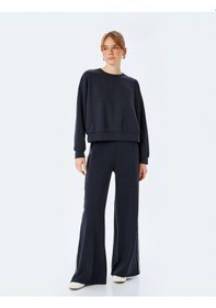Resim Koton Modal Kumaş Bisiklet Yaka Uzun Kollu Basic Sweatshirt Siyah 5sak10112ek Siyah 