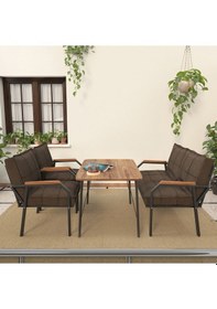 Resim Mygusi Hayal Balkon, Bahçe, Cafe, Teras - Metal Kanepe Koltuk Takımı - 2+1+1 Masali Kahve 