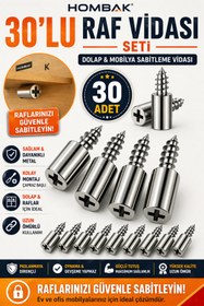 Resim Hombak 30 Adet Dayanıklı Metal Raf Tutucu Raf Pimi 25 kg Kapasiteli 