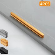 Resim 4 Adet Cilalı Alüminyum Alaşımlı Dolap Kulpları, Şık Siyah ve Altın, Korozyona Dayanıklı Mutfak Dolabı Çekmeceleri, Montaj Donanımı ile Pürüzsüz Çekmece Açma Kapı Kulpları 