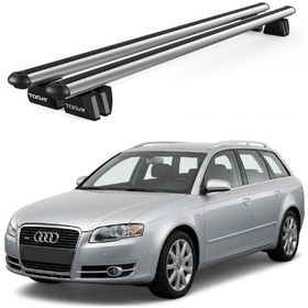 Resim Pençe Audi A4 Avant 2001-2008 Uyumlu Gri Ara Atkı Port Bagaj Tavan Barı 