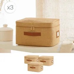 Resim 3'lü Küçük Boy Jüt Hurç Set 30 X 22 X 18 Cm 