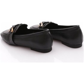 Resim Dgn 5007-23y Kadin Burgu Tokali Loafer Siyah 