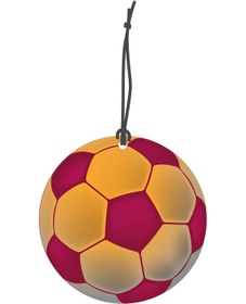 Resim 1001MODEL Sarı Kırmızı Futbol Topu Görselli Oto Kokusu Dikiz Ayna Süsü Torpido Ve Oto Aksesuarı 