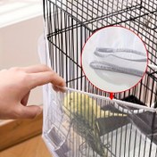 Resim Tohum Toplayıcı ile Nefes Alabilen Fileli Kuş Kafesi Örtüsü - Polyester, Papağan Kafeslerini Temiz ve Düzenli Tutuyor 