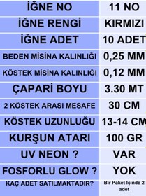 Resim Ea genset İstavrit Çapari 25x12 11 No 10 Kırmızı İğneli 2li Paket 