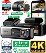Resim 360+ Botslab G980H Pro ADAS Ön 4K UHD Arka 2K QHD 170° Geniş Açı Gece Görüş Gps+WiFi Araç İçi Kamera 