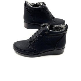 Resim Kürklü Rahat Hafif Yumuşak Kışlık Kadın Anne Botu Siyah 