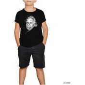 Resim Einstein Siyah Çocuk Tişört Beyaz 