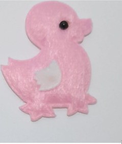 Resim Civciv Pembe Süsleme Kumaş Sticker 100 Adet Pembe 