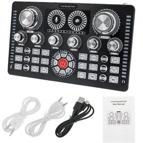 Resim Profosyonel Canlı Yayın Ses Kartı Profosyonel Audio Mixer 48 Volt Canlı Yayın Ses Kartı 