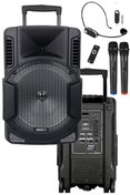 Resim MXR-1200HX 1200 W 15" Taşınabilir Seyyar Portatif 3 Mikrofonlu Ses Sistemi Hoparlör Midex