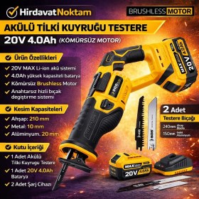 Resim Sgs Akülü Tilki Kuyruğu Seti 185 mm 1*4.0 Ah (Kömürsüz Motor) 