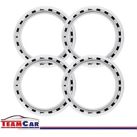 Resim Teamcar Oto Lastik Yanağı Damalı At 15 Jant Beyaz 1 Takım 4 Adet 