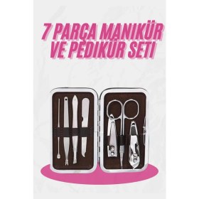 Resim Motto Ticaret Deri Çanta Hediyeli 7 Parça Manikür-Pedikür Tırnak Bakım Seti 