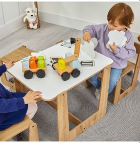 Resim Minera 2-4 Yaş Turna Model Ahşap Montessori Aktivite Oyun Çalışma Masa Ve Sandalye Seti (1 Masa + 2 Sandalye) 