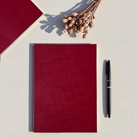 Resim Fark Tanıtım Noktalı Not Defteri - 64 Yaprak, 90 gr Ivory Kağıt, Amerikan Ciltli Not Defteri, Ofis ve Günlük Kullanım İçin İdeal (Bordo, A5 (14,8cm x 21cm)) 