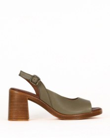 Resim Bueno Shoes Yeşil Deri Kadın Topuklu Sandalet 01we3700 