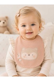 Resim NiLi Kız Bebek Ayıcık Nakışlı Mama Önlüğü 