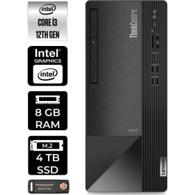 Resim Lenovo Thinkcentre Neo 50T Intel Core I3 12100 8gb 4tb SSD W11P 11SC001ATX Masaüstü Bilgisayar & Per4 USB Bellek 11SC001ATXP405 