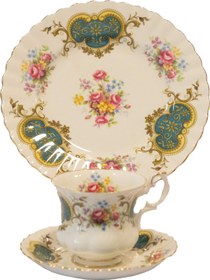 Resim Royal Albert Berkeley serisi 4’lü trio duble kahve fincanı potlu ve sütlüklü takım 