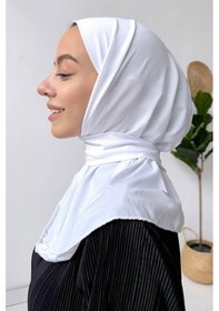 Resim Kahijab Çıtçıtlı Bone - Beyaz - Standart Beyaz 