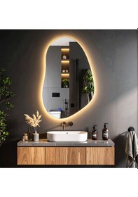 Resim Nelyos Günışığı Lazer Kumlamalı Lavabo & Banyo Aynası Dokunmatik Sensörlü 55 X 90 