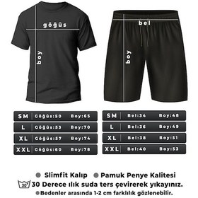 Resim California Şort T-shirt Eşofman Takımı Siyah 