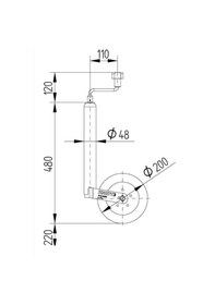 Resim Knott 150 Kg 48mm Krikolu Ön Destek Tekeri&pilot Tekeri 
