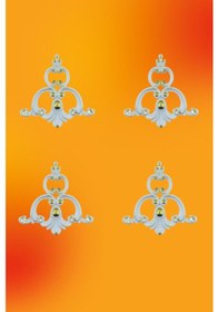 Resim Beyaz Altın Saray Tavan Motif 15*16 cm 4 Adet 