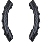 Resim Kolleksiyonlu Siyah Karbon Fiber Direksiyon Koruması - Kayma Engellli, Teri Dirençli, Evrensel Uyumlu Araç İç Aksesuarı 