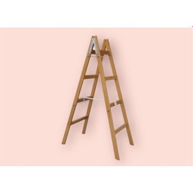 Resim 4 Basamaklı A Tipi Gürgen Ahşap Merdiven 