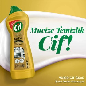 Resim Cif Krem Yüzey Temizleyici Altın Işıltısı Amber Kokulu 750 ml 