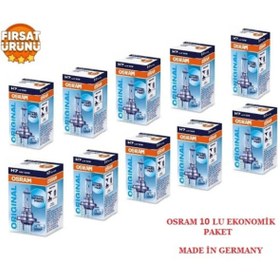 Resim Osram H7 Far Ampulü 12 Volt 55 Watt Halogen Standart 10 Lu Eko Paket 