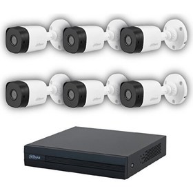 Resim Dahua 6 Kameralı 20 Metre Gece Görüşlü Fullhd Güvenlik Kamera Seti 