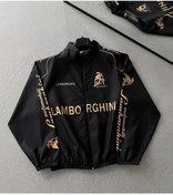 Resim memetti m şekil Lambo Gold Sarı Siyah Unisex Motorcu Yağmurluk Rüzgarlık İnce Ceket 