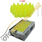 Resim A Kalite Mefsa Bijon Kapağı Sivri 17 Mm Fosfor Sarı 20 Li Set 