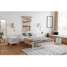 Resim Mobilyadukkanim Bella Metal Karyola 140X190 Arm142 Beyaz 