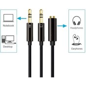 Resim Kulaklık Mikrofon Ayırıcı Aparat 3.5 MM Headphone Mic Aud 