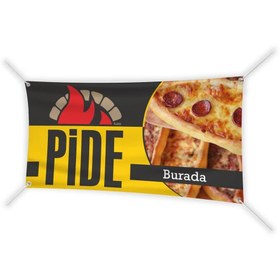 Resim Reklamediyoruz Pide Temalı Avrupa Branda Afiş Pankart 100x50 Cm 