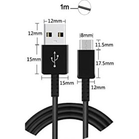 Resim Type-C 2.4 Amper Hızlı Şarj ve Data Kablosu 1 Metre - Siyah 