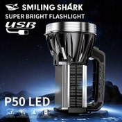 Resim 1 adet SMILING SHARK Süper Parlak LED El Feneri, 400 Lümen, 6 Mod (Strobe/SOS Dahil), USB Güçlü Kamp Lambası, Taşınabilir El Feneri Kamp, Yürüyüş, Acil Durum, Ev, Ofis - Ağır Hizmet Yapımı, Yürüyüş Gereksinimleri, Şık Tasarım, Dayanıklı Yapı, Çok Modlu Işık, Açık Hava Tutkunları, Şarj Edilebilir/Yüksek Güç/Uzun Mesafe/Süper Parlak El Feneri, Gülümseyen Köpek Balığı El Feneri, Güç Bankası, Kamp Lambası, Kamp Ekipmanı, Ev Acil Işık 