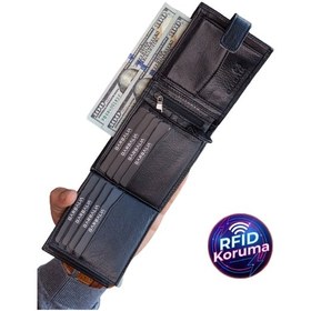 Resim Garbalia Chelsea Hakiki Deri Klasik Cüzdan-Siyah 